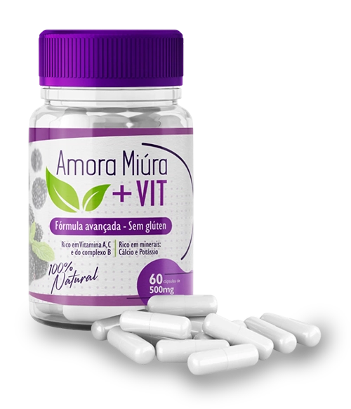Amora Miúra + Vit cápsulas - fórmula avançada sem glúten com vitaminas A C complexo B